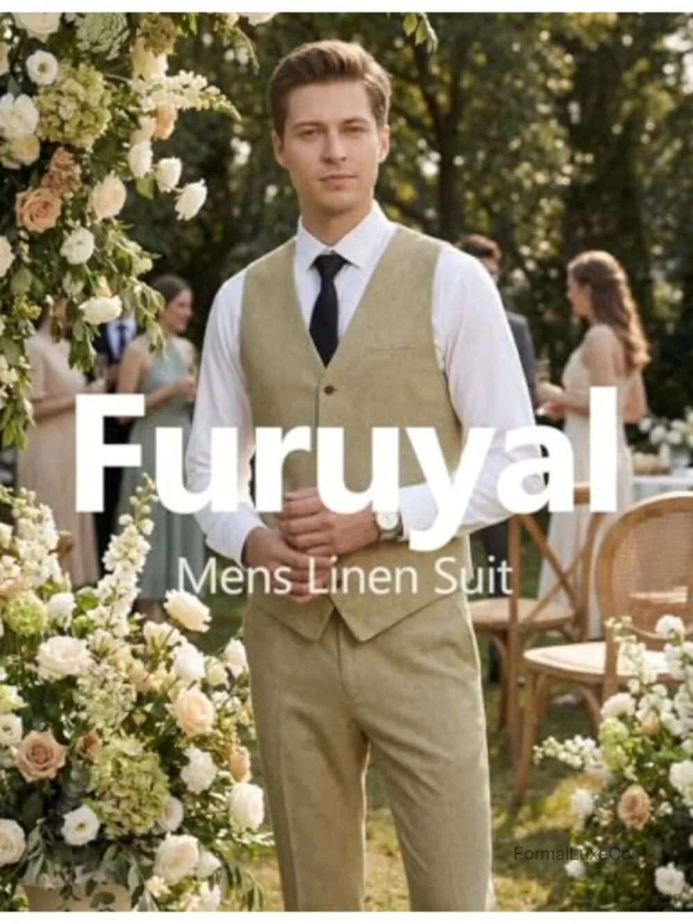 Lightweight Linen 2-Piece Suit Set Vest & Pants